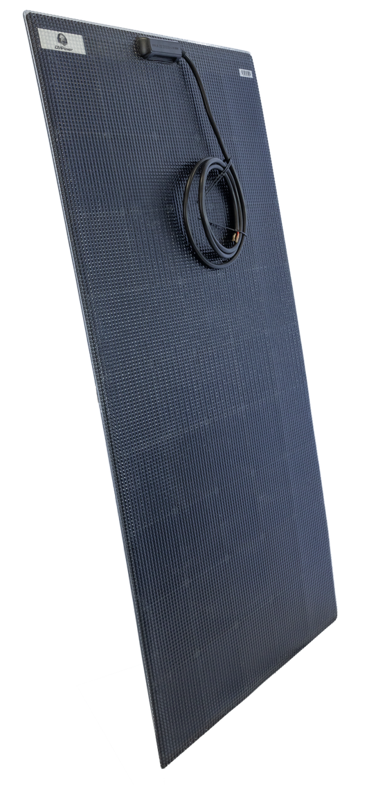 170 Watt Semi-Rigid Walk On Marine Solar Panel - Premium A+ Grade SunPower Maxeon Solar Cells - Black or White Background - For Boats, Vans